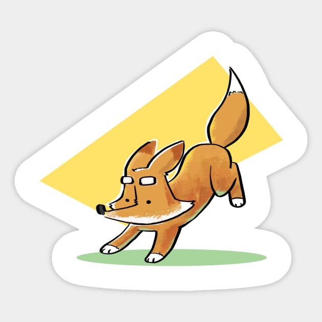 Jumping Fox Sticker by Lucas Green